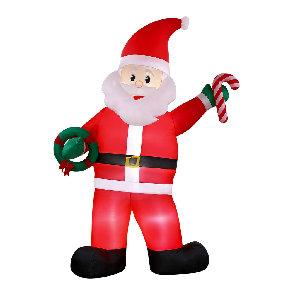 Christmas Inflatable Giant Santa 3.8M Height LED Illuminated Decorations