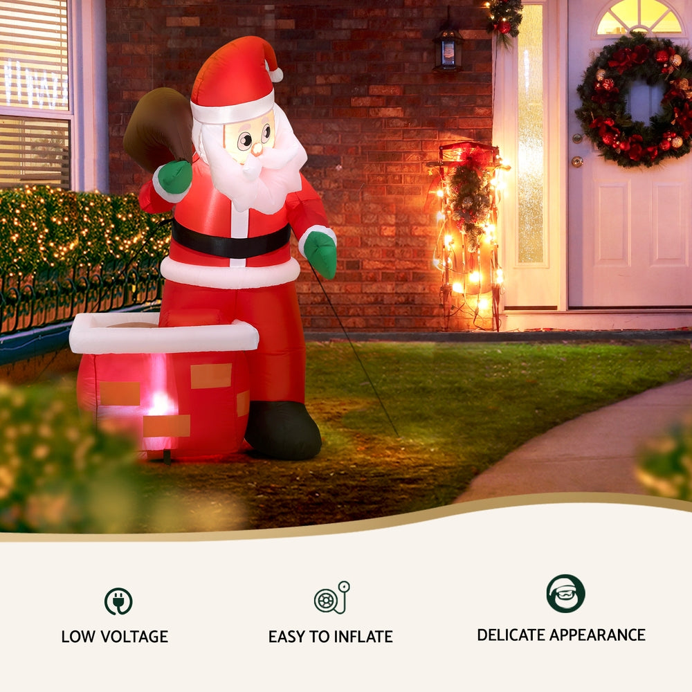Interactive Santa Inflatable Christmas Inflatable Santa Illuminated Decorations