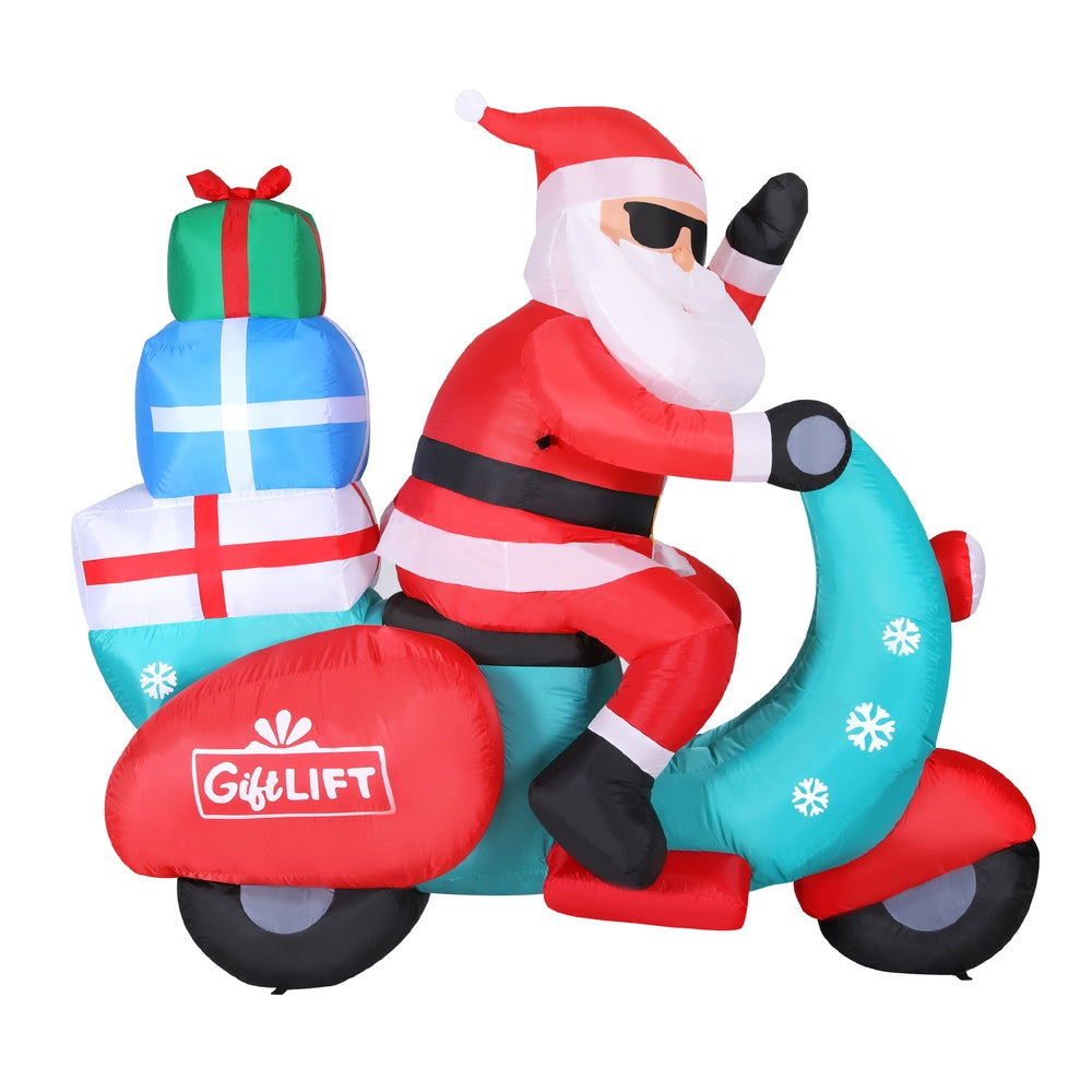 Christmas Inflatable Santa Motorbike LED Illuminated Decorations