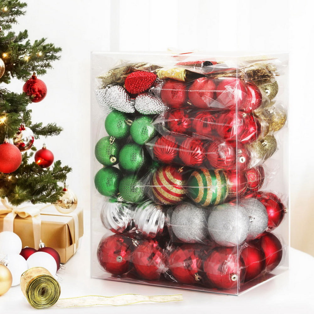 155pcs Christmas Tree Decorations Set Baubles Ornaments Party