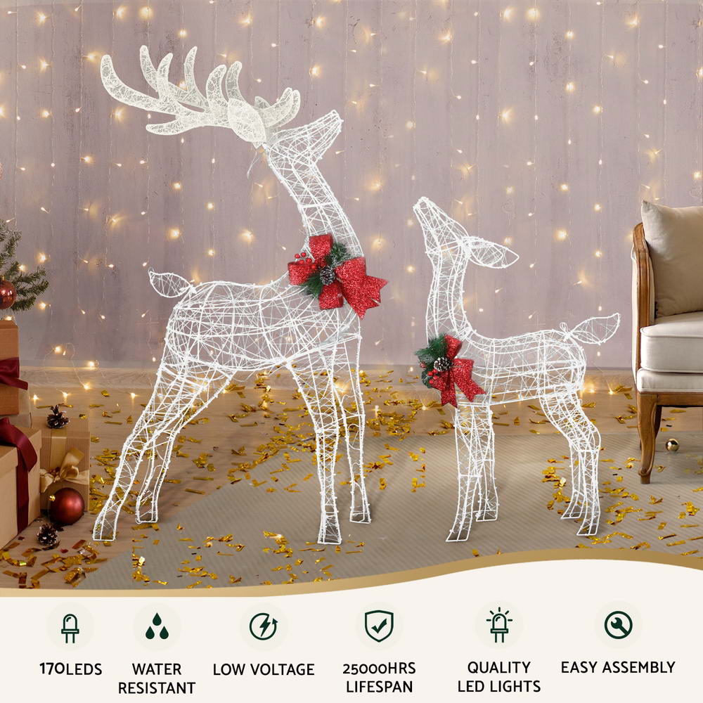 Christmas Lights 2pcs Reindeer Set Fairy Light 170 LED Decorations