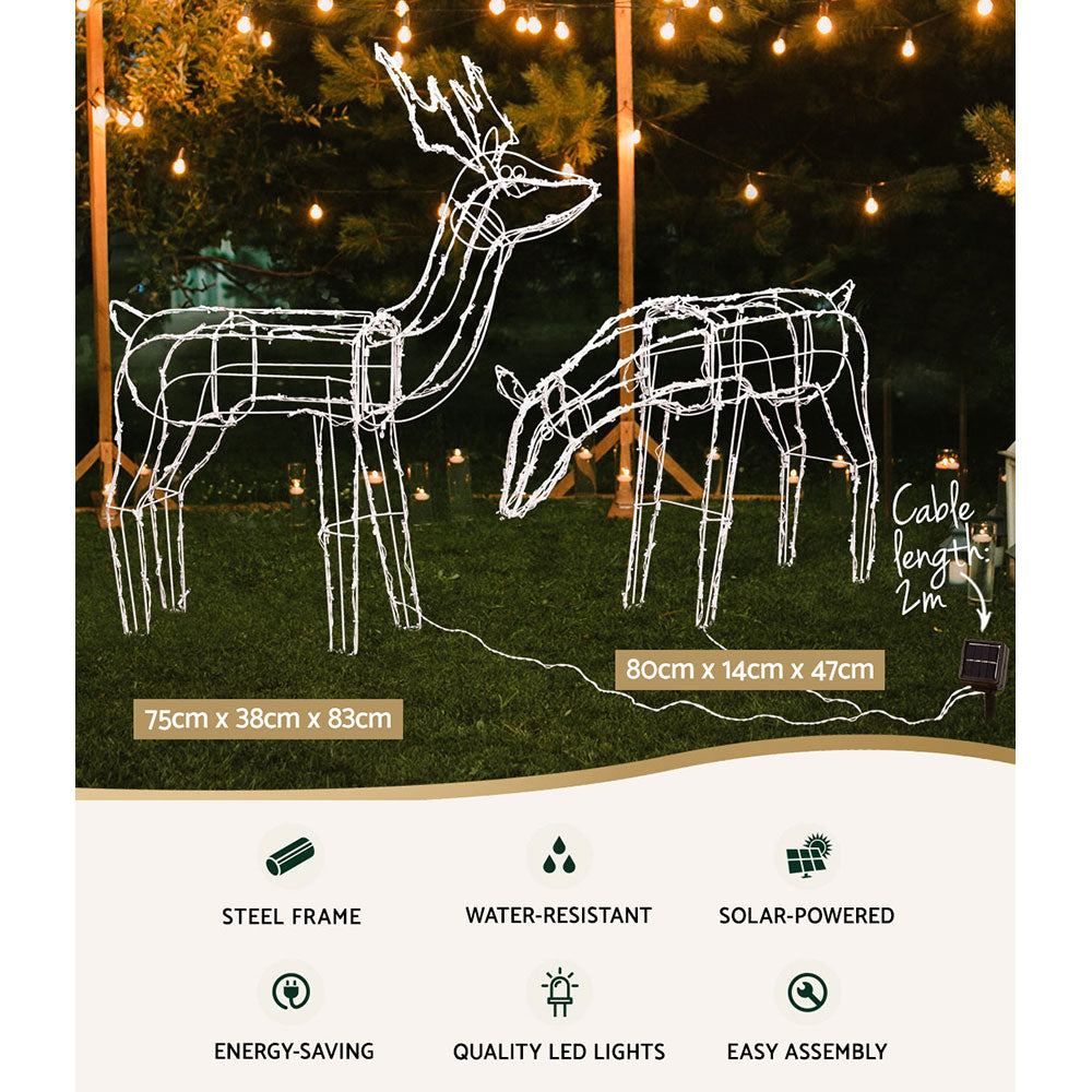 Christmas Lights 2 Pcs Reindeers 200 LED Decorations