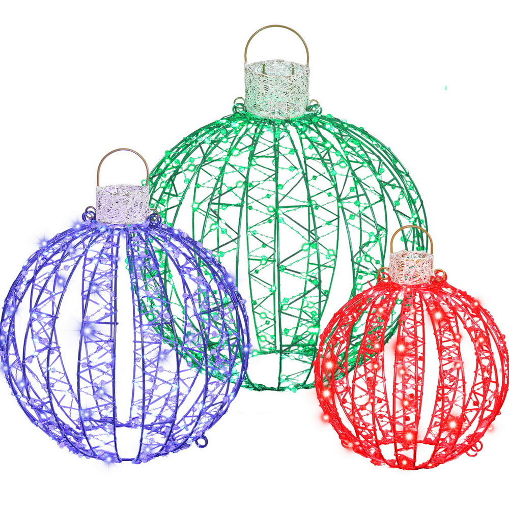 Christmas Lights 320 LED Fairy Light 3pcs Ball Decorations Set