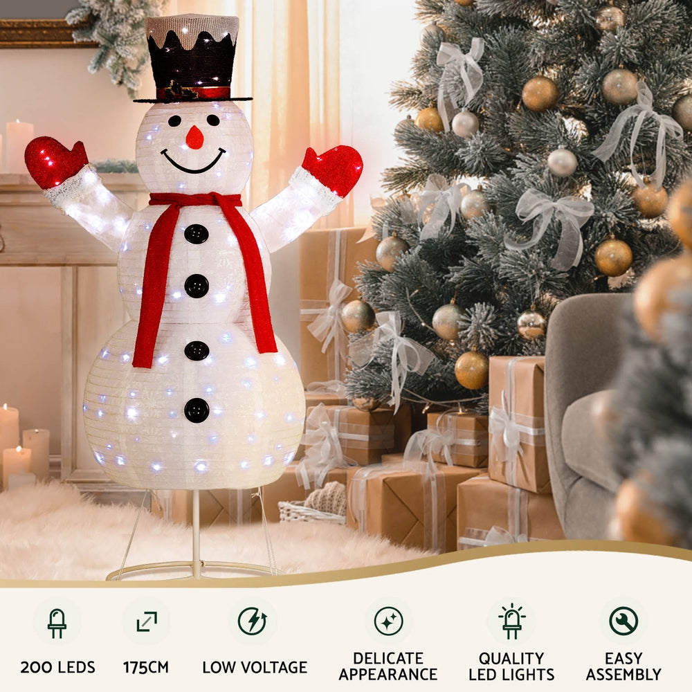 Christmas Lights 200 LED 175cm Fairy Light Snowman Decorations