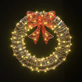 Christmas Lights 60cm Motif 160 LED Solar Wreath Xmas Decorations