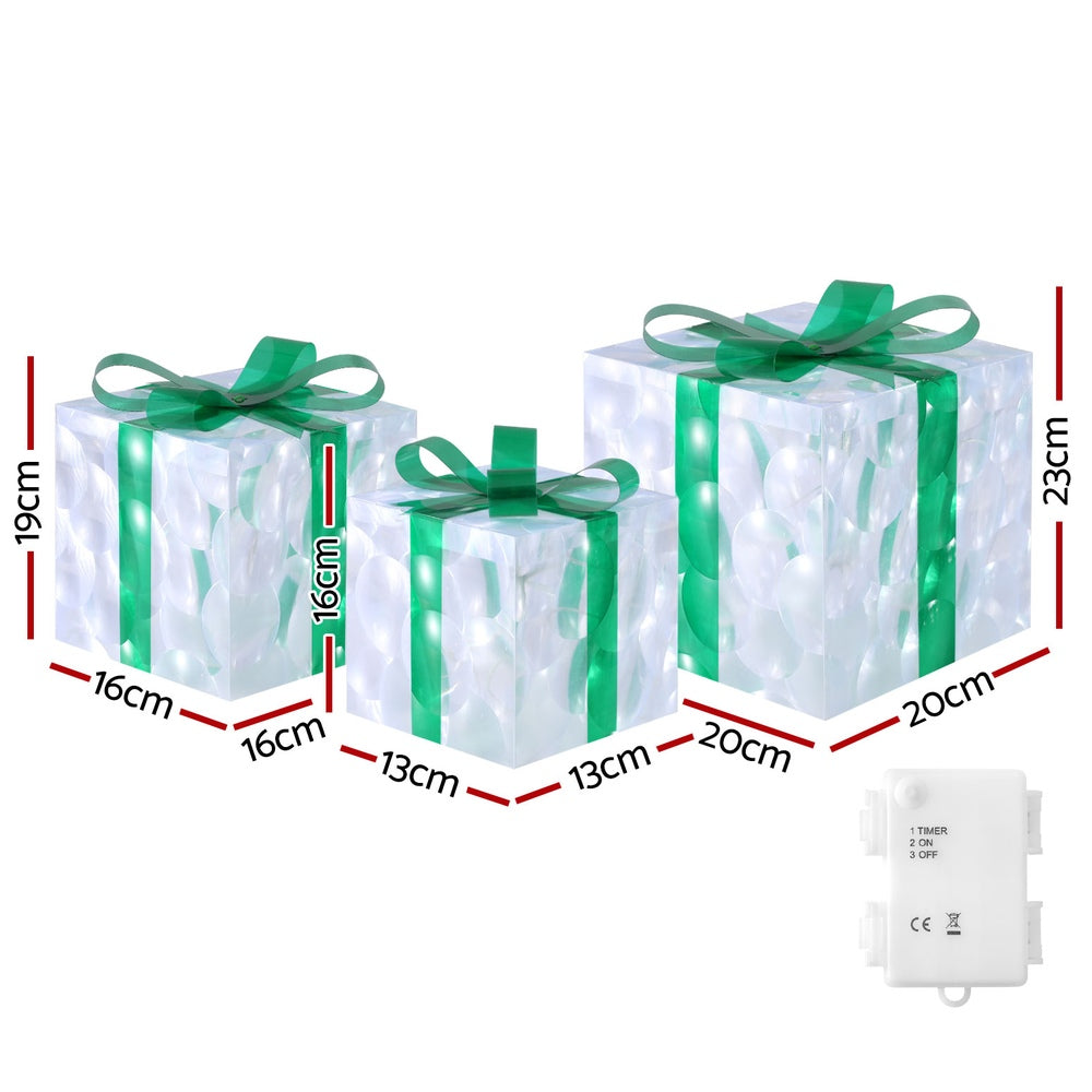 Christmas Lights 70 LED Fairy Light Gift Box 3pcs Decorations Set