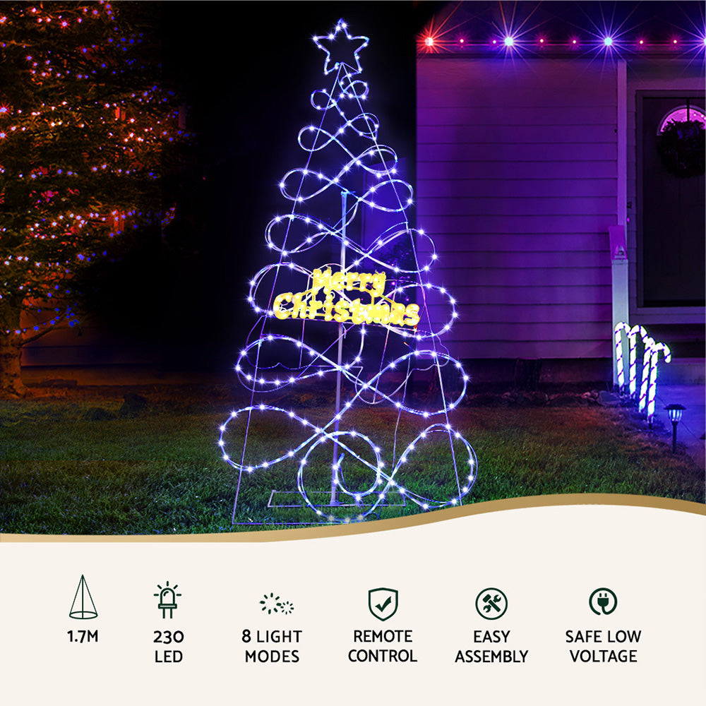 Christmas Tree 1.7m 230 RGB LED Motif Lights Xmas Trees Decoration
