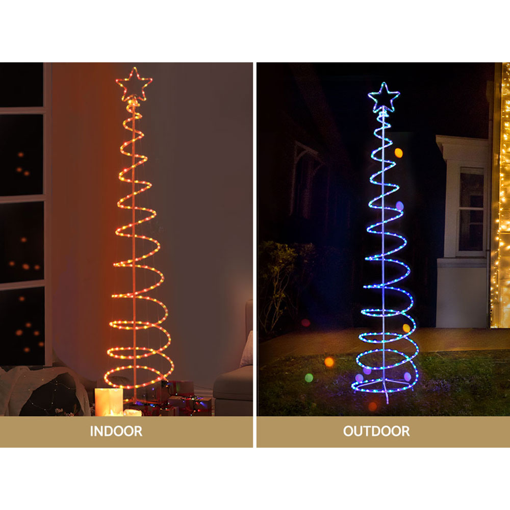 Solar Christmas Tree 2.4m Motif Lights 8 Modes Multi Colour