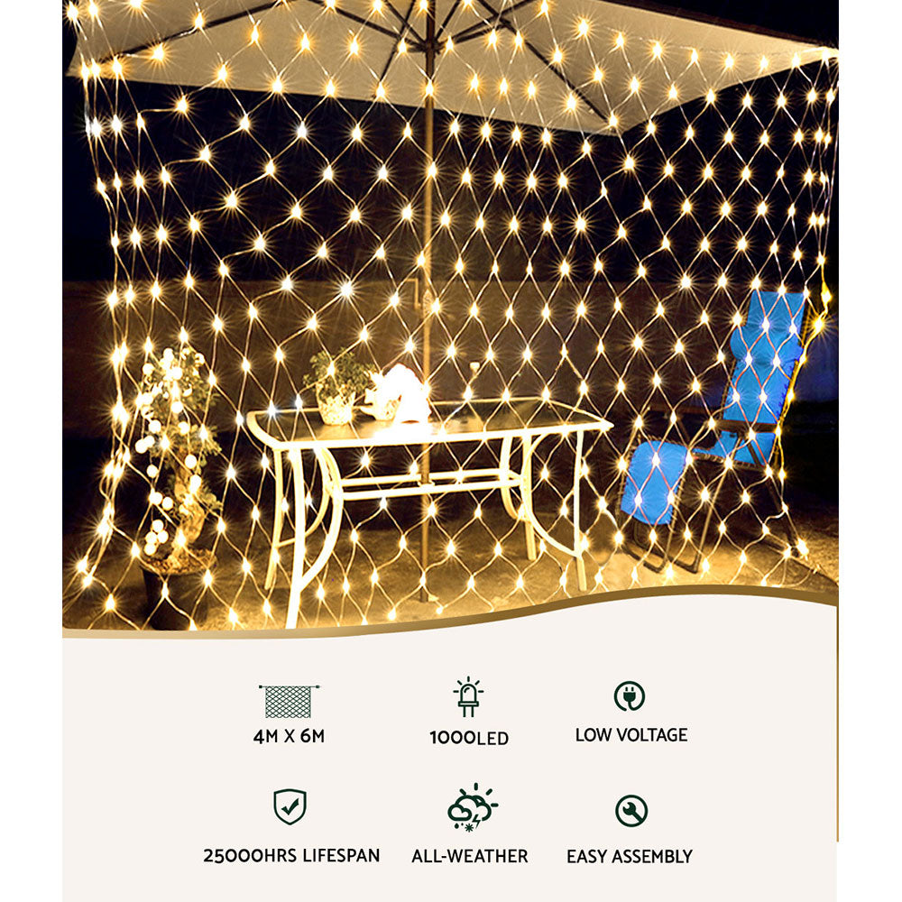 ChristmasLights 4mx6m Net String Light 1000 LED Warm