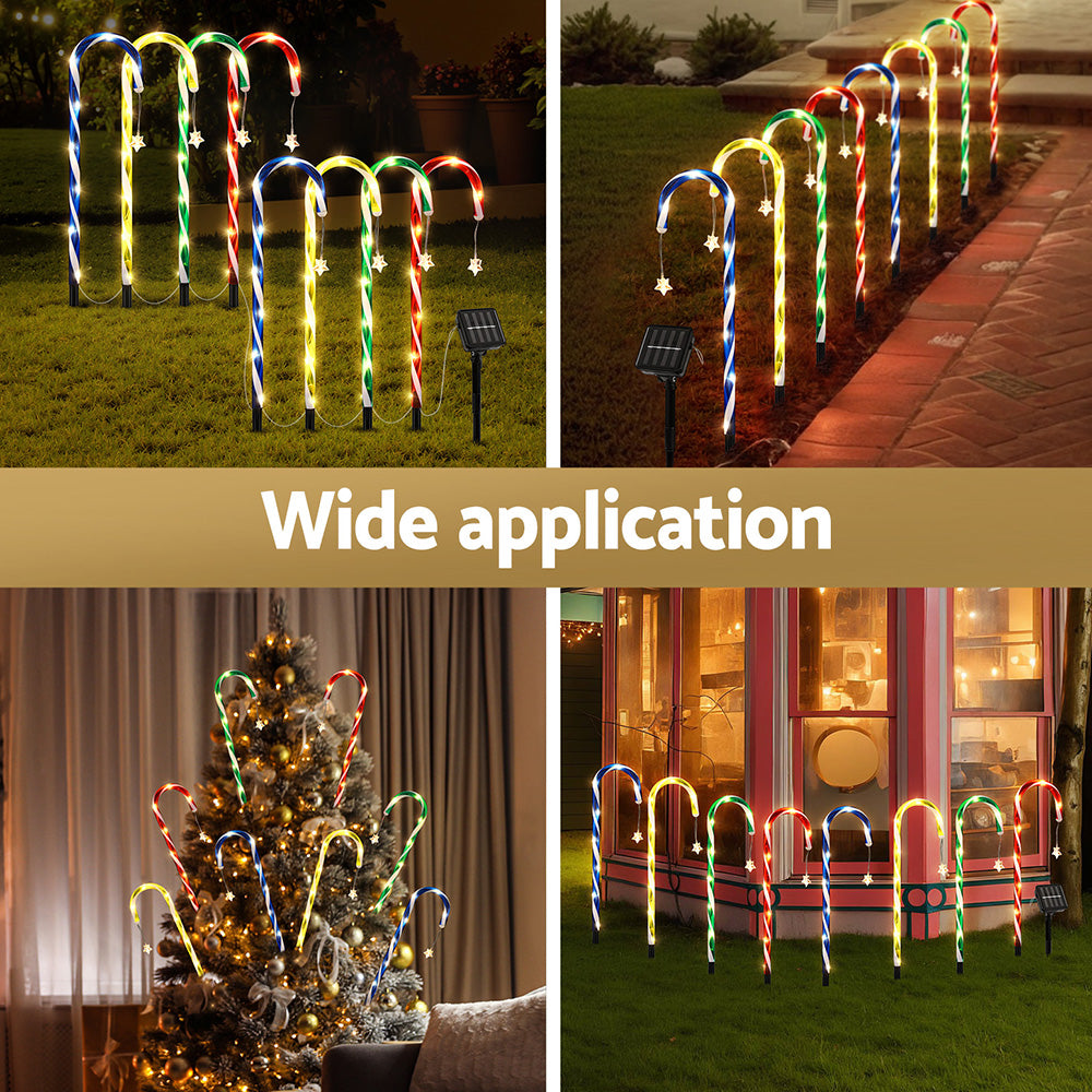 8 PCS Christmas Lights Path Ground Light Garden Decorations 72 LED