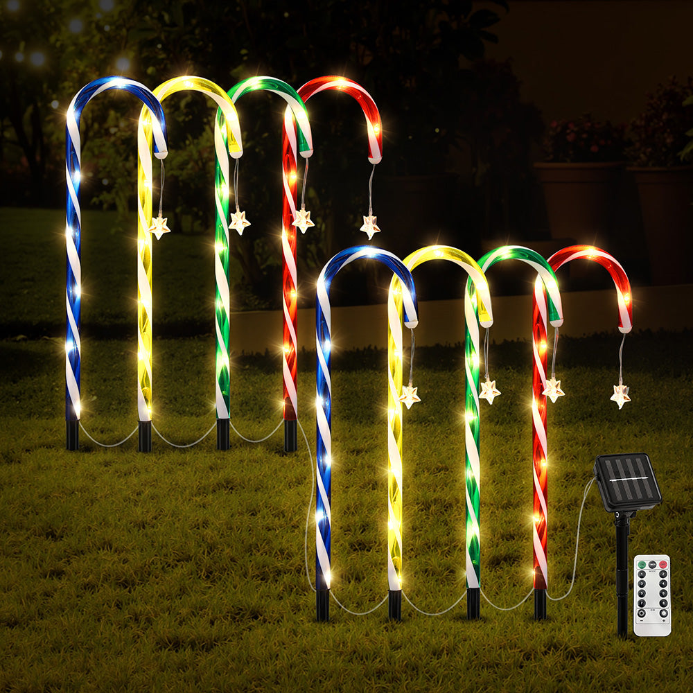 8 PCS Christmas Lights Path Ground Light Garden Decorations 72 LED