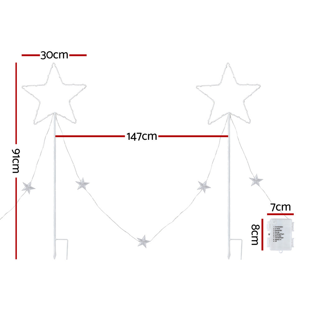 4 PCS Christmas Lights Path Ground Light Garden Decorations 144 LED