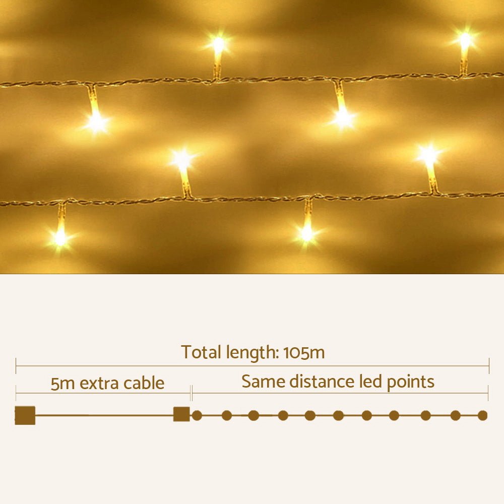 100M Christmas Lights String Light 500 LED Warm White