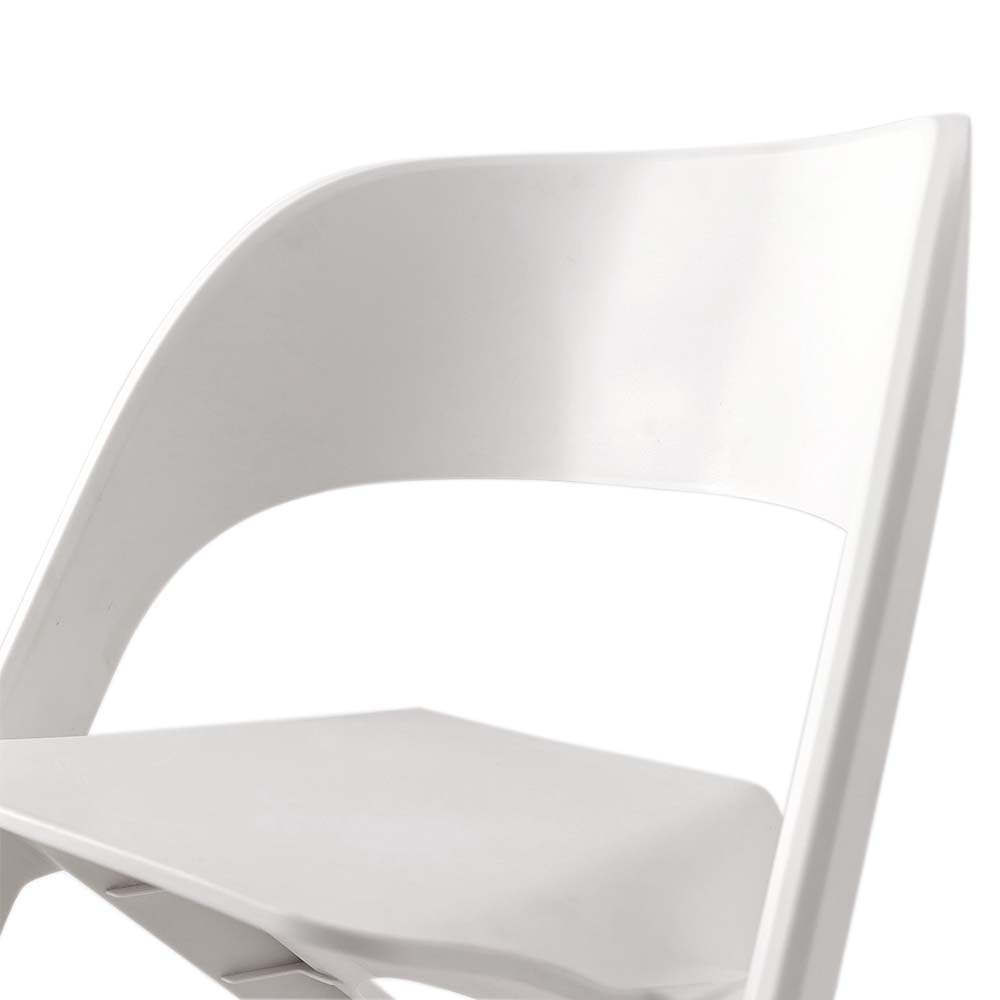 Set of 4 Dining Chairs Office Cafe Lounge Seat Stackable Plastic Leisure Chairs White