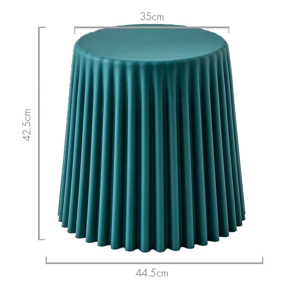 Set of 2 Cupcake Stools Plastic Stacking Bar Stools Dining Chairs Kitchen Dark Green