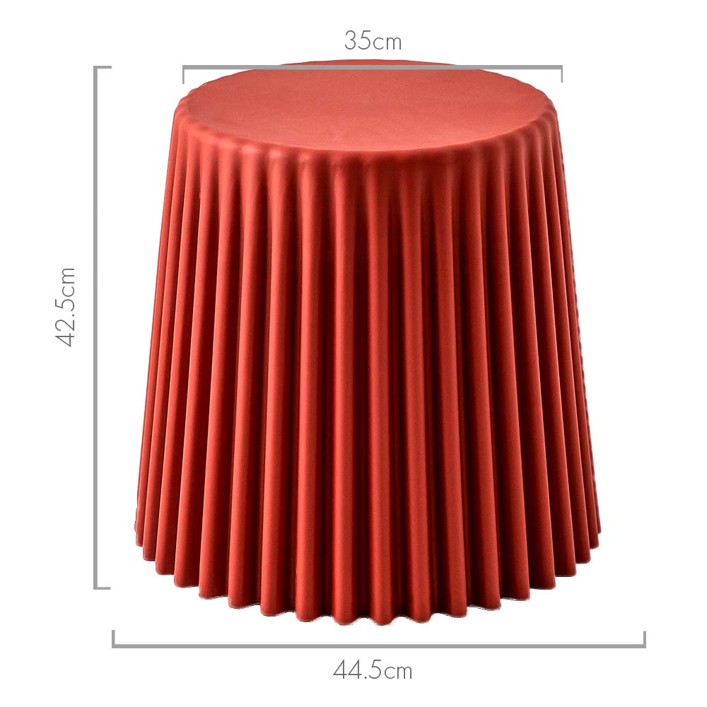 Set of 2 Cupcake Stool Plastic Stacking Bar Stools Dining Chairs Kitchen Red