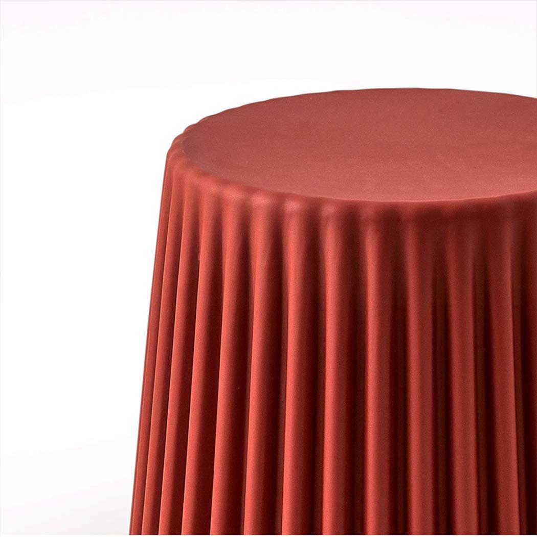 Set of 2 Cupcake Stool Plastic Stacking Bar Stools Dining Chairs Kitchen Red