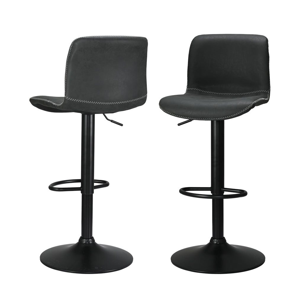 Set of 2 Koby Gas Lift Bar Stools Black