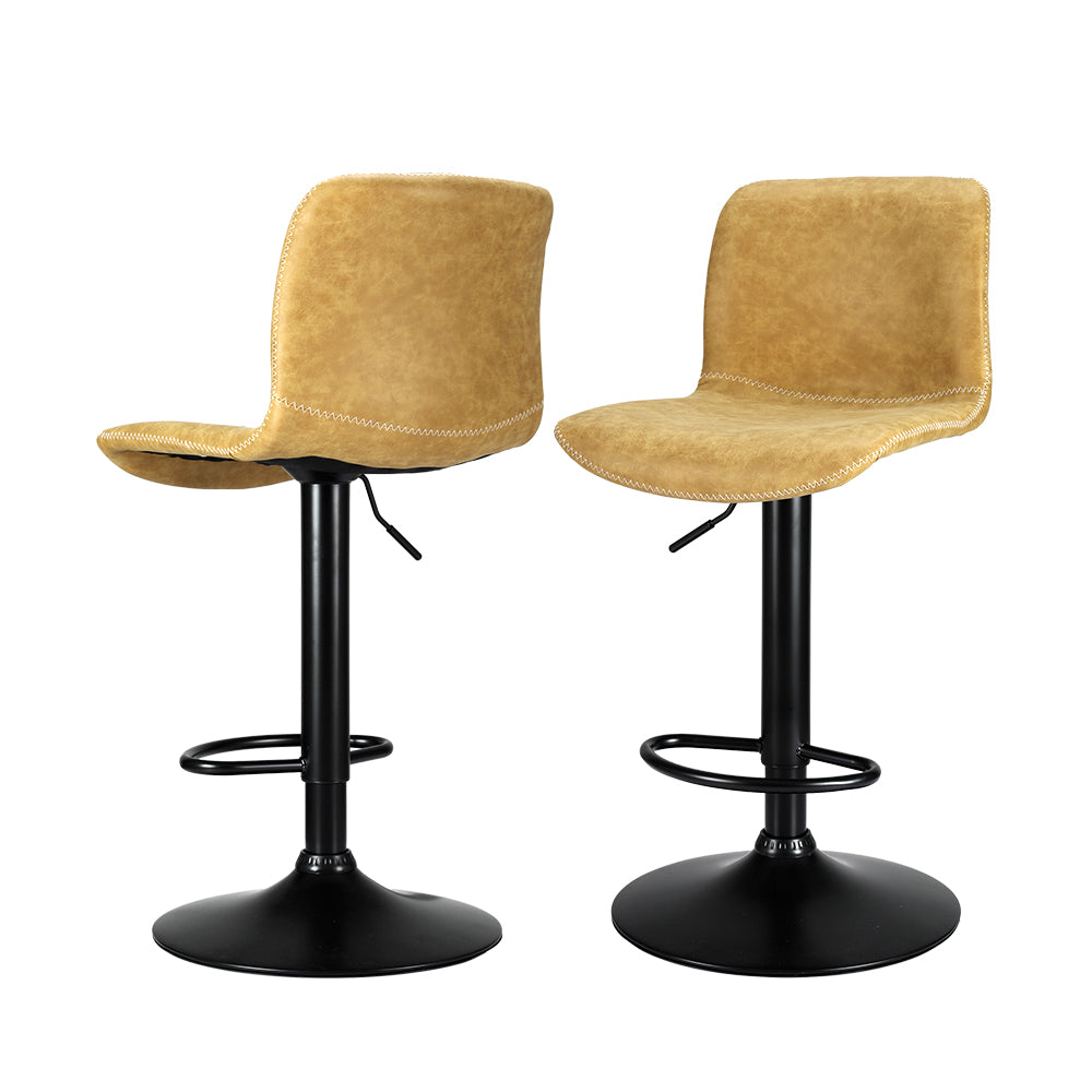 Set of 2 Koby Gas Lift Bar Stools Brown