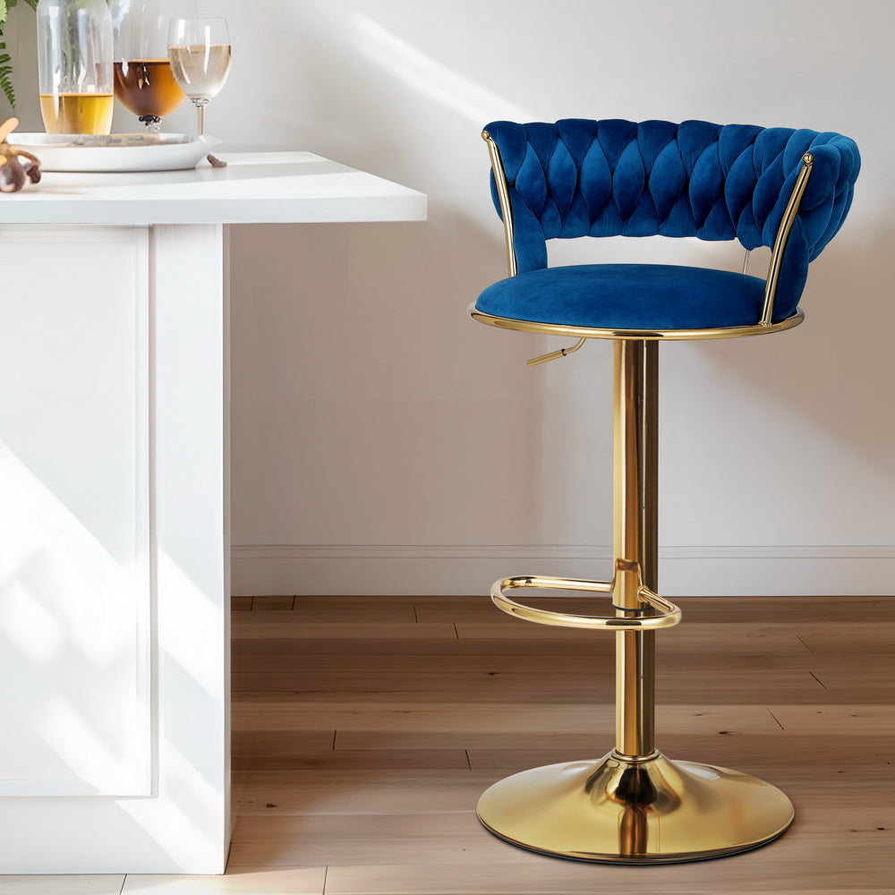 Vivien Clam Shell Bar Stool - Blue