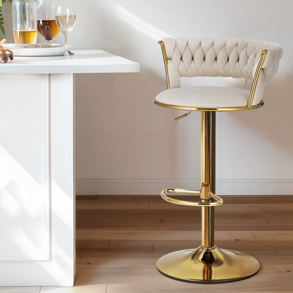 Vivien Clam Shell Bar Stool - Ivory