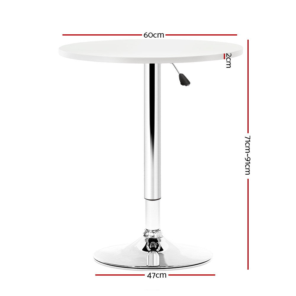 Bar Table Kitchen Tables Swivel Round Metal White