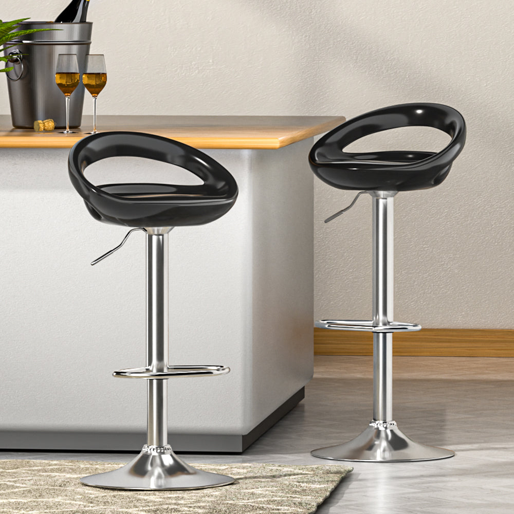 Bar Stools Kitchen Stool Dining Counter Chairs Gas Lift Swivel x2