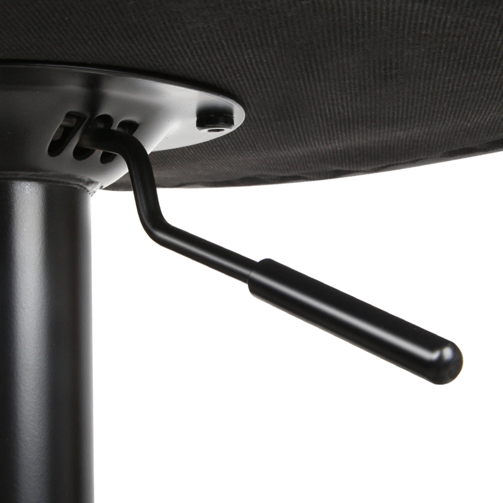 Set of 2 PU Leather Gas Lift Bar Stools - Black