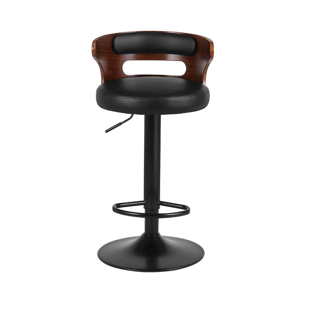 Set of 2 Grandeur Wooden Bar Stools - Black