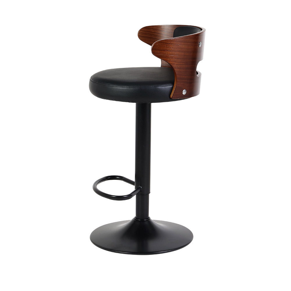 Set of 2 Grandeur Wooden Bar Stools - Black