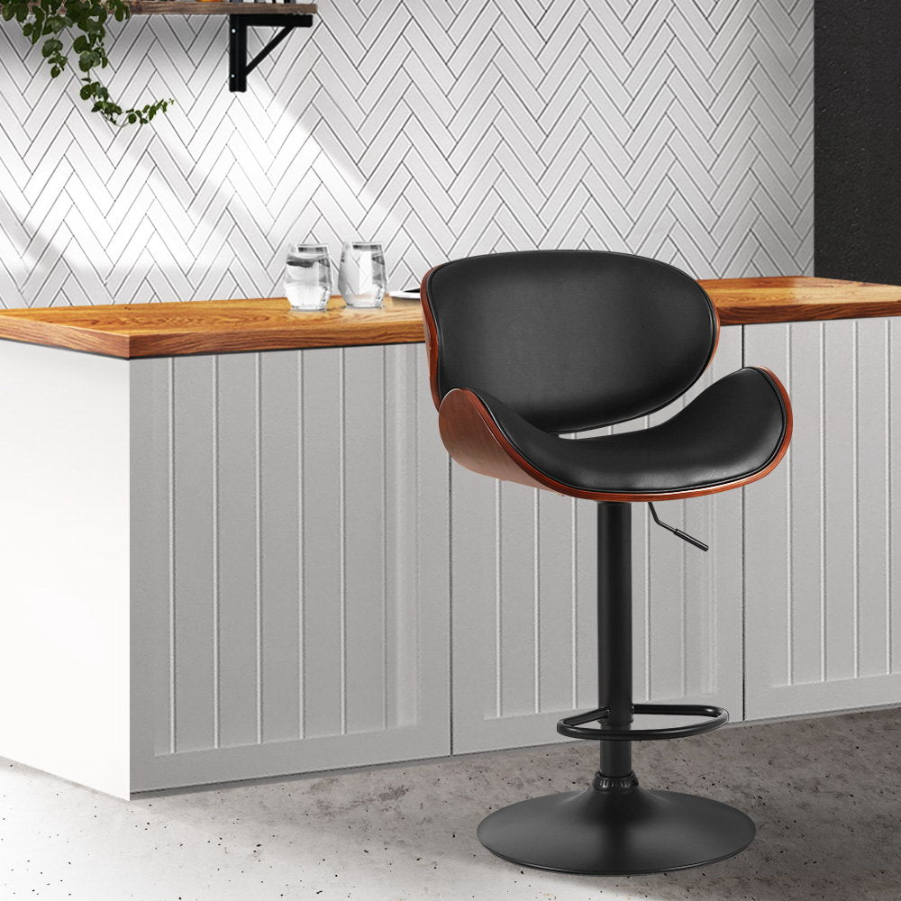 Joyce Wooden Gas Lift Bar Stool Black