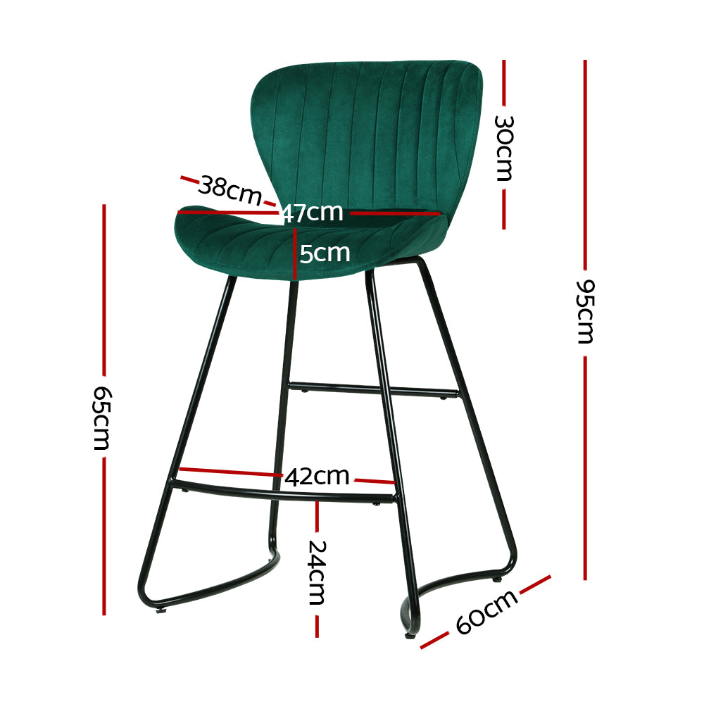 Bar Stools Kitchen Stool Velvet Dining Chairs Green Barstool Chair Metal