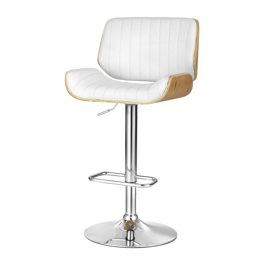 Galina Adjustable Swivel Bar Stool - White