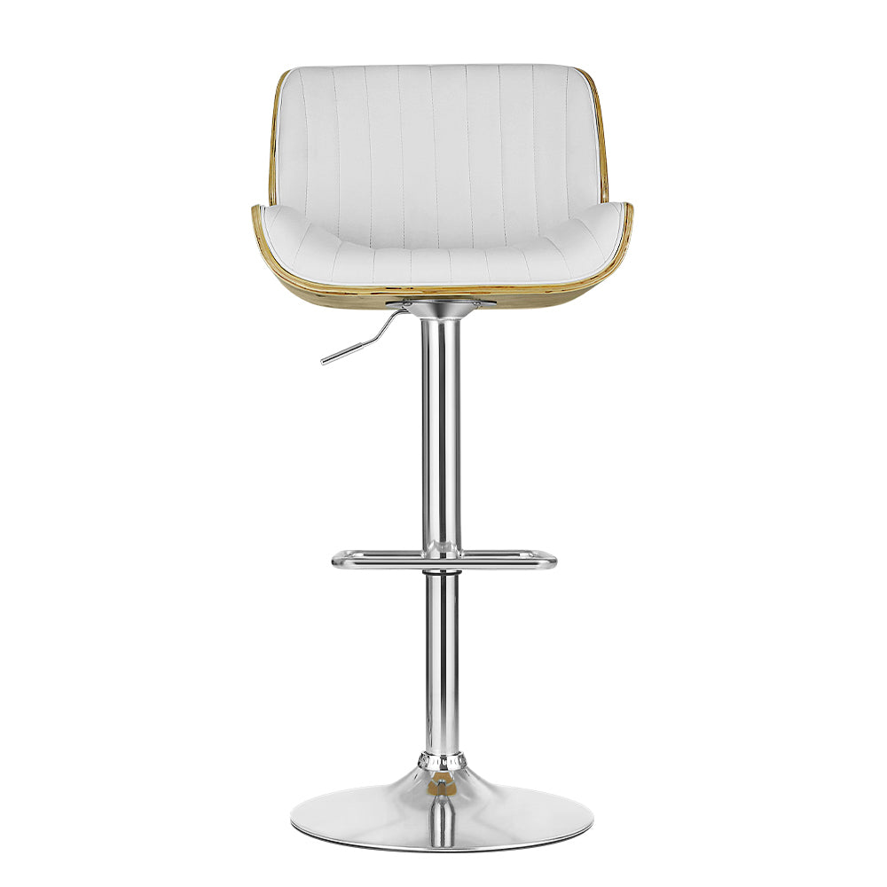 Galina Adjustable Swivel Bar Stool - White