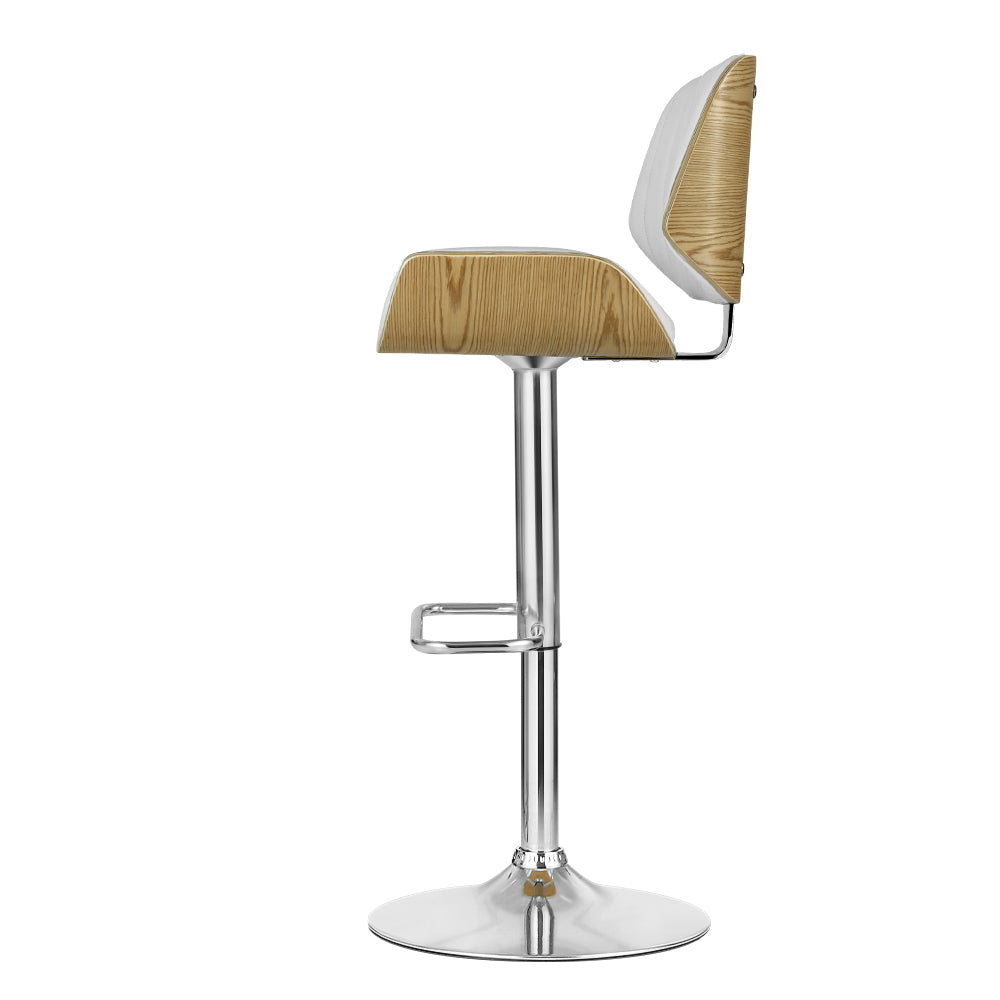 Galina Adjustable Swivel Bar Stool - White