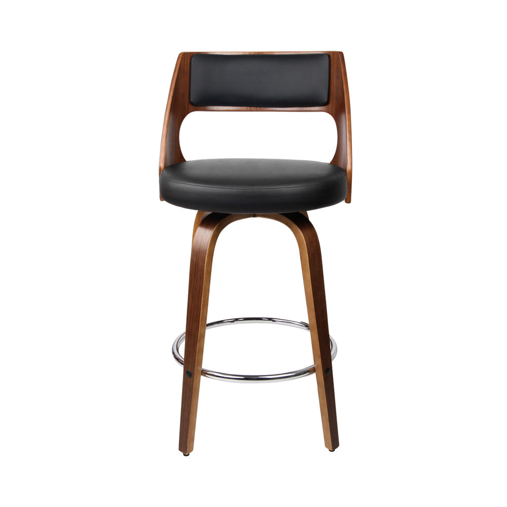 Set of 2 Wooden Bar Stools - Black