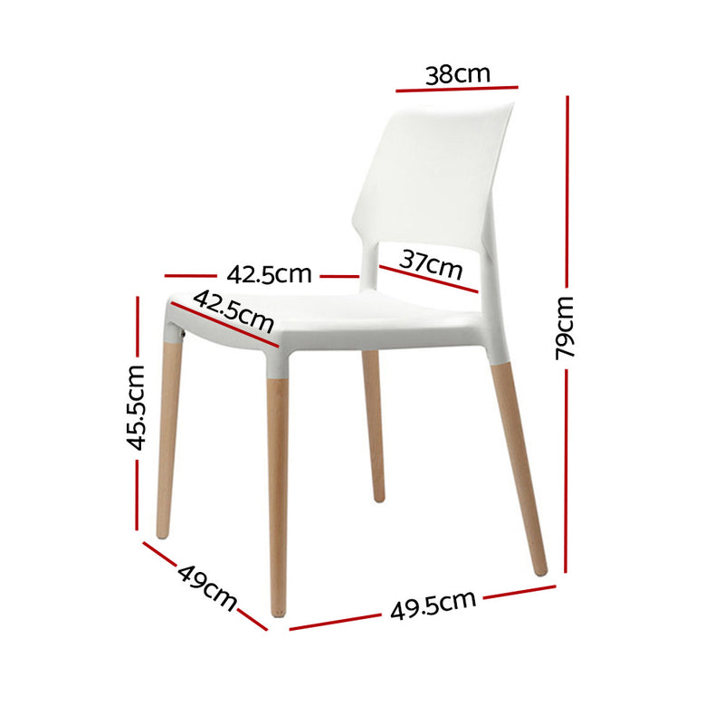 Dining Chairs White Stackable Set of 4