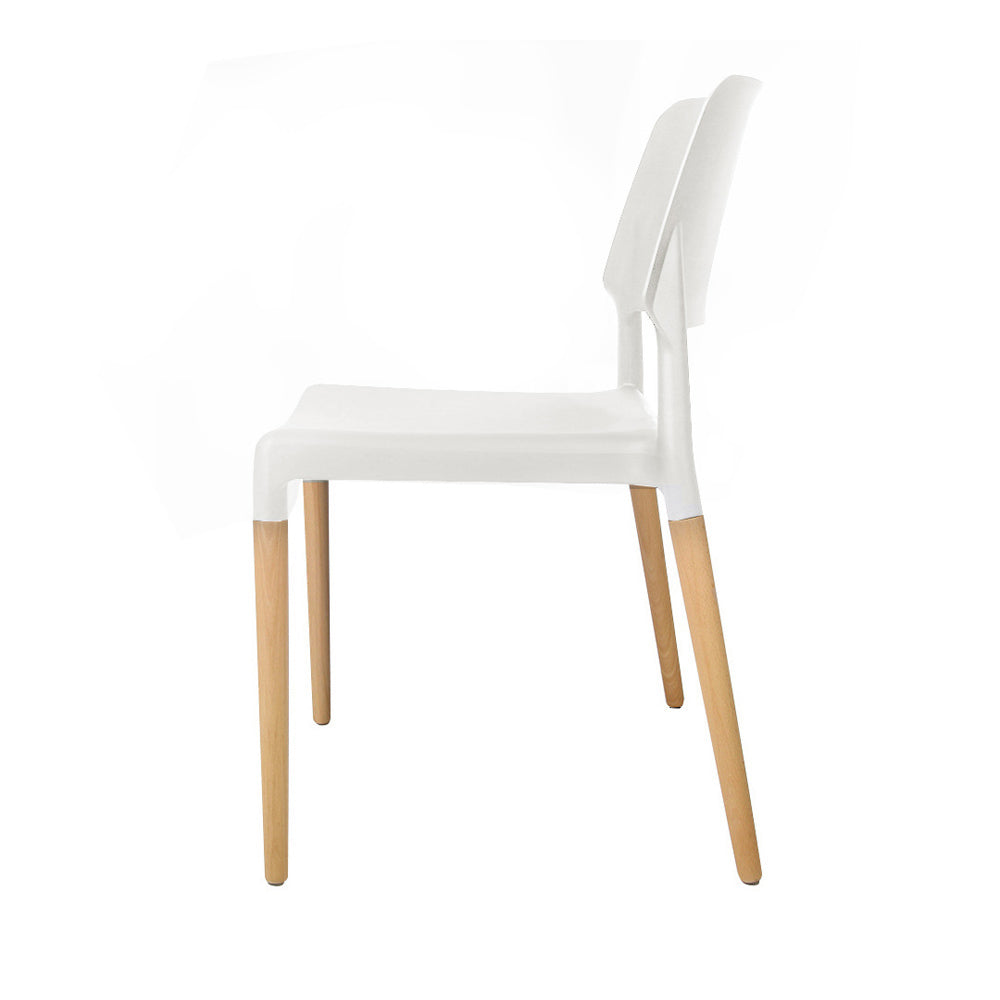 Dining Chairs White Stackable Set of 4