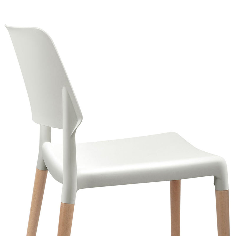 Dining Chairs White Stackable Set of 4