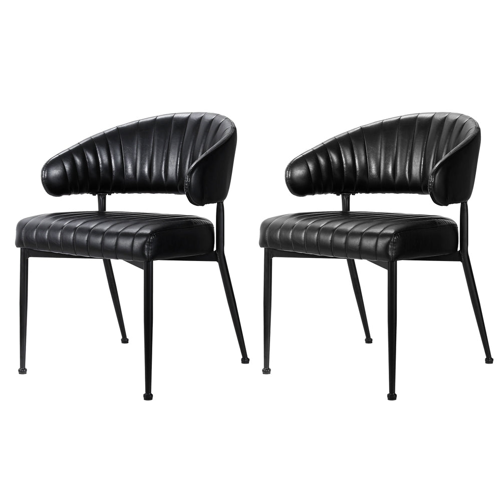 Dining Chairs Black PU Leather Yolanda