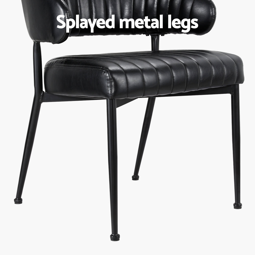 Dining Chairs Black PU Leather Yolanda