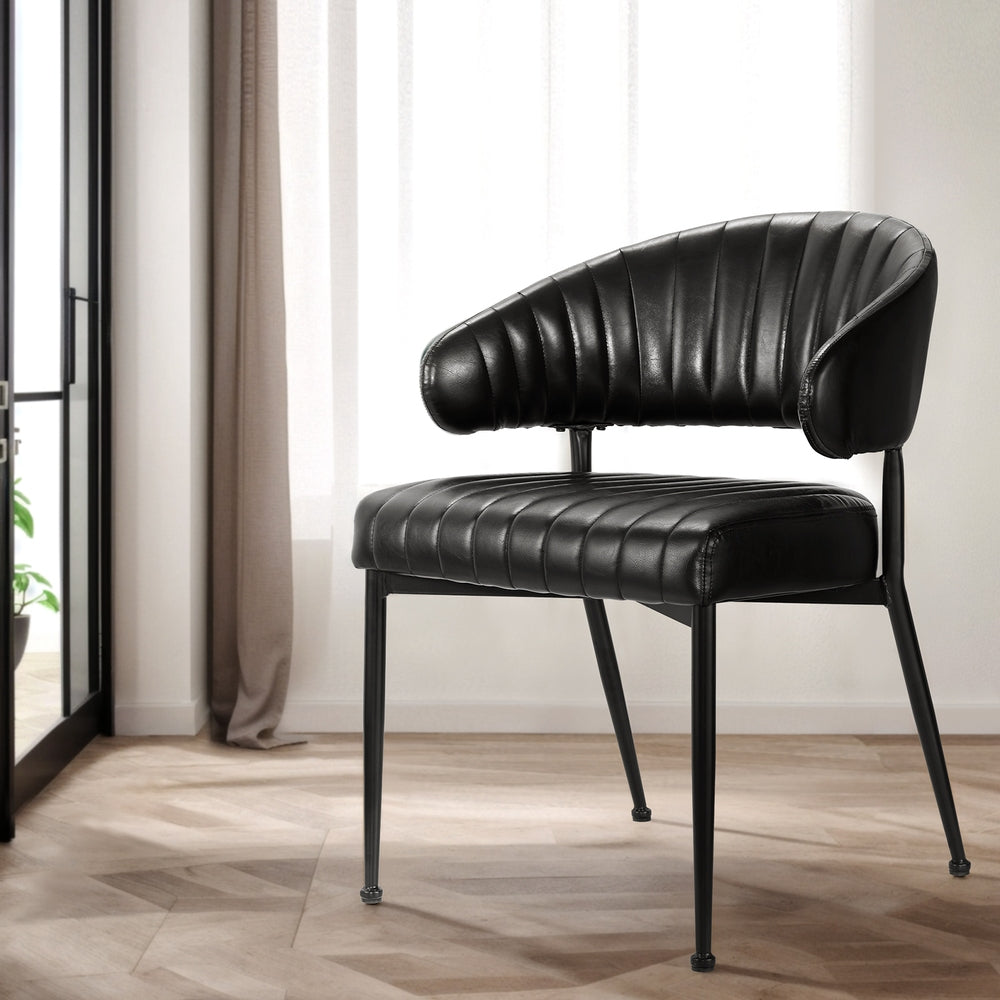 Dining Chairs Black PU Leather Yolanda