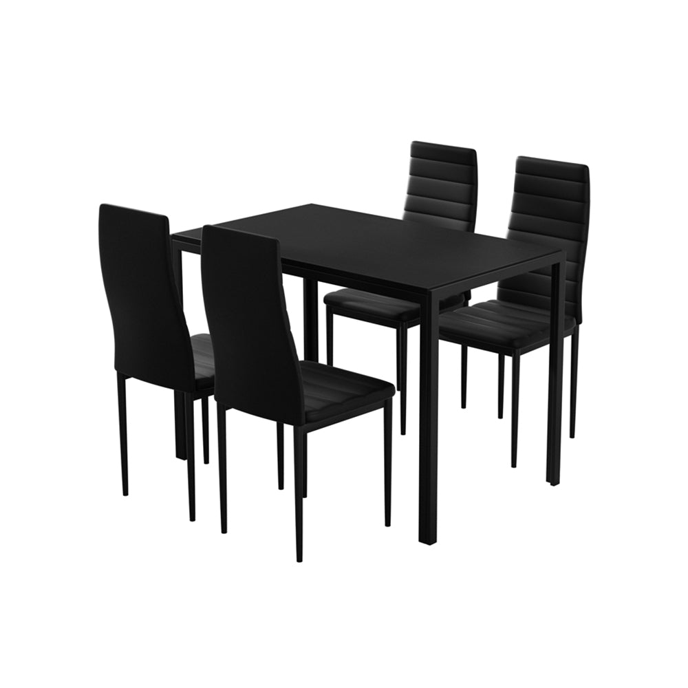 Dining Chairs and Table Dining Set 4 Chair Set Of 5 Black