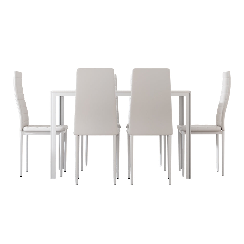 Dining Chairs and Table Dining Set 6 Chair Set Of 7 White