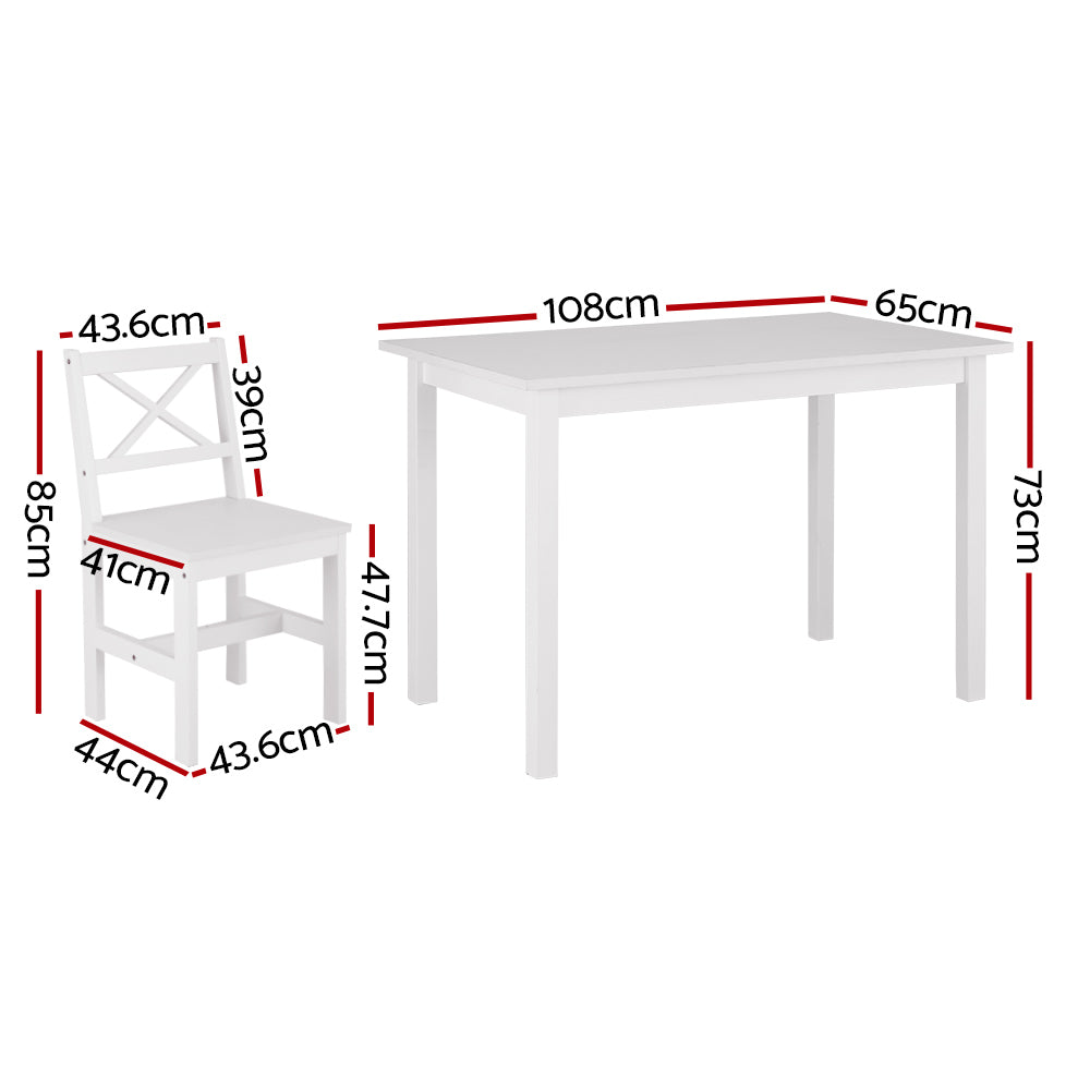 5 Piece Kaye Dining Set White