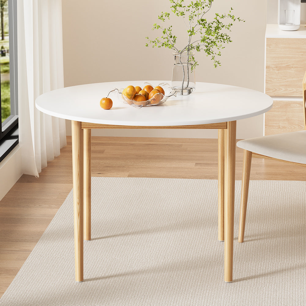 Demi Nordic Style 108cm Diameter Round Dining Table White