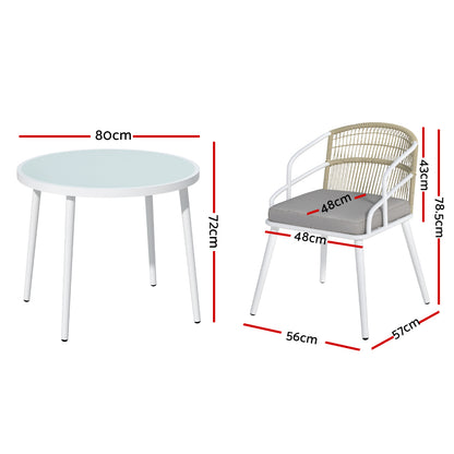 5 Piece Outdoor Dining Set White