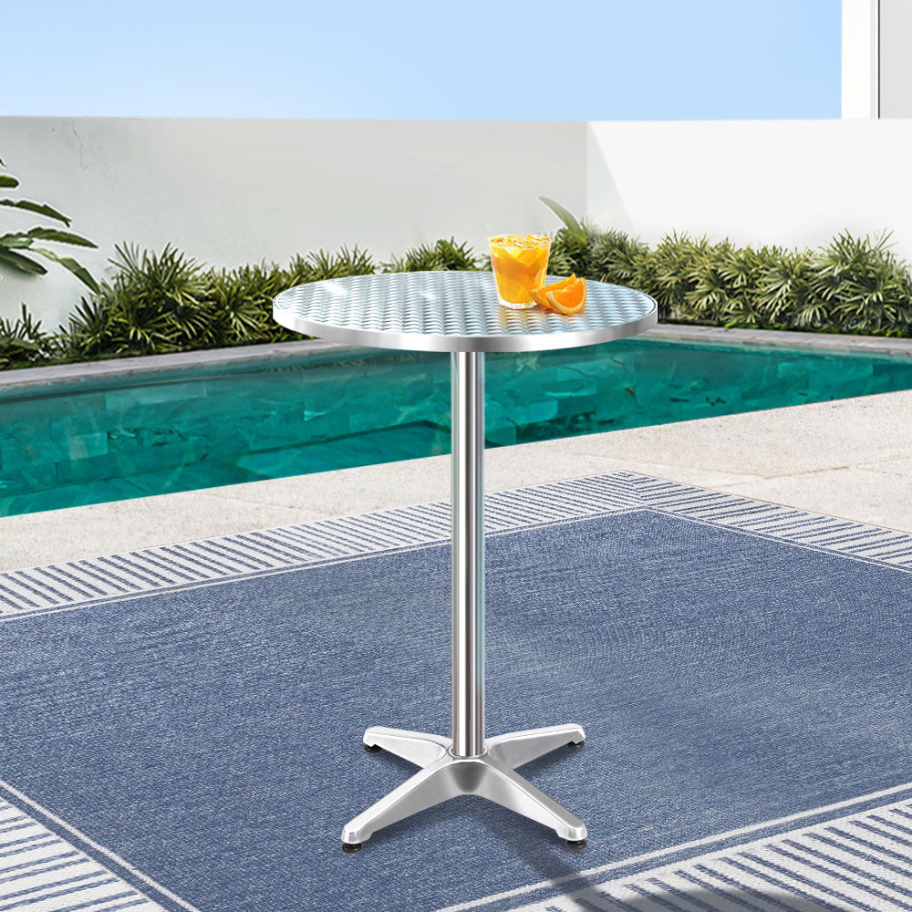 Outdoor Bar Table Indoor Furniture Adjustable Aluminium Round 70/110cm