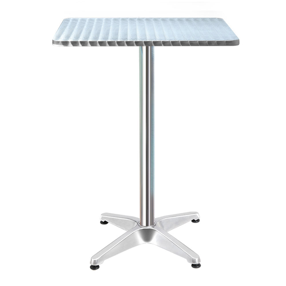 Bar Table Outdoor Furniture Adjustable Aluminium Pub Cafe Indoor Square