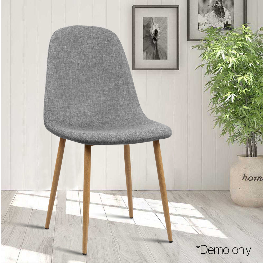 Dining Chairs Grey Fabric Set of 4 Nova